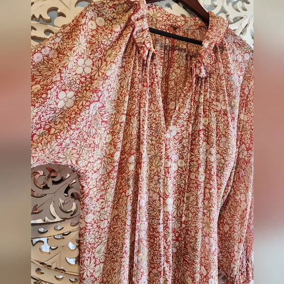 Free People Feeling Groovy Maxi Dress Red Combo M - Picture 8 of 15